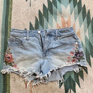 adorable mossimo embroidered denim shorts